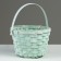 Wicker basket, d17 x 12 x 22 cm, green, bamboo