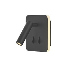 Wall lamp Mantra Cayman, Led, 210+410lm, 3000k, 130x116x130 mm, matte black color