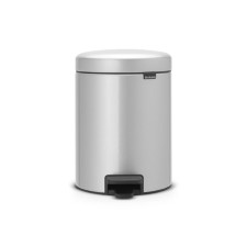 Brabantia Newcon bucket, plastic inner bucket, with pedal, color gray metallic, 5 liters