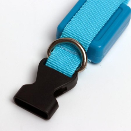 The collar luminous narrow for small dogs, 26 x 1.5 cm, blue-3