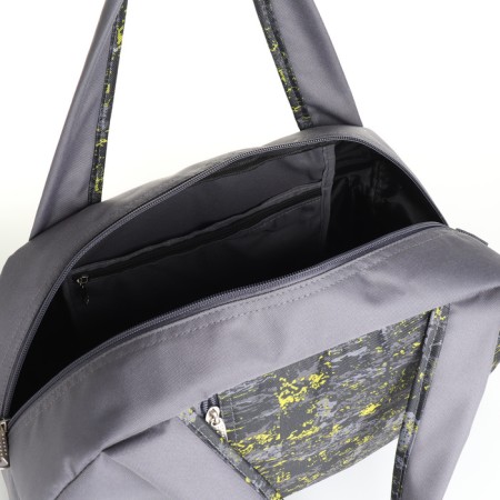 Sports bag with lightning, long belt, outer pocket, gray color-2