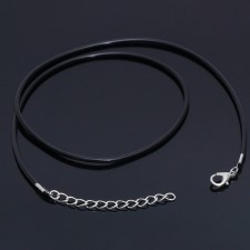 Rubber, incomplete, 45 cm, d = 2 mm, black color in silver