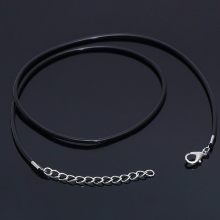 Rubber, incomplete, 45 cm, d = 2 mm, black color in silver