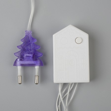 Garland “thread” 5 m, IP20, transparent thread, 50 LED, purple glow, 8 modes, 220 V-3