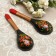 Spoon "Chernushka", salad, 6 × 21, Khokhloma