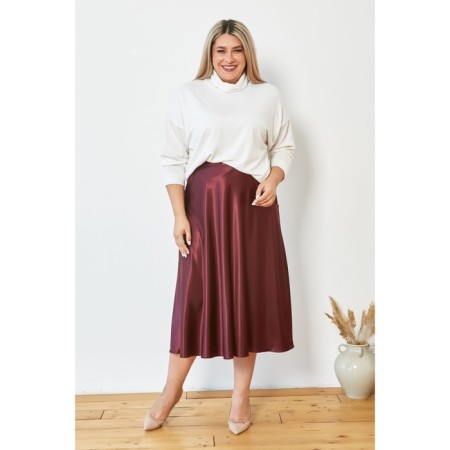 Female skirt, size 52, burgundy color-1