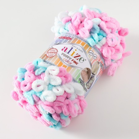 Yarn "Puffy fine color" 100% micropoliester 14.5m/100g (6377)-1