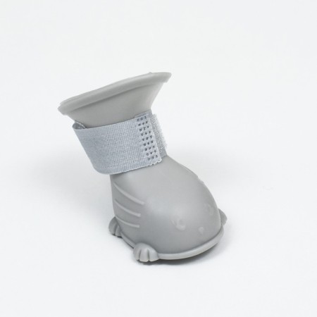 Dog boots, rubber, set 4 pcs, size m, gray-1