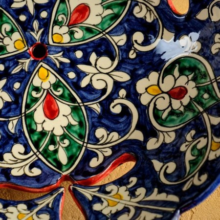 Rishtan ceramics "Flowers", 26 cm, blue-1
