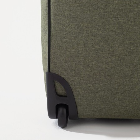 Small 20 suitcase, “Cartes factory”, lightning department, external pocket, 2 wheels, khaki color-4