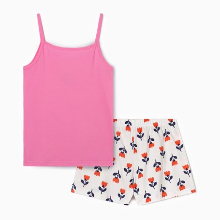 Female pajamas (T -shirt, shorts), pink/white color, size 46-3