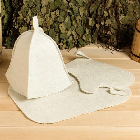 Set for the bath "3 in 1" hat, rug, mitten-4