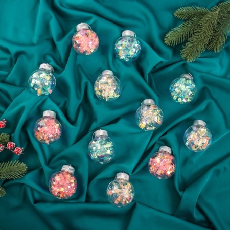 Set of balls plastic D-6 cm, 12 pcs "Kaleidoscope" wave, mix