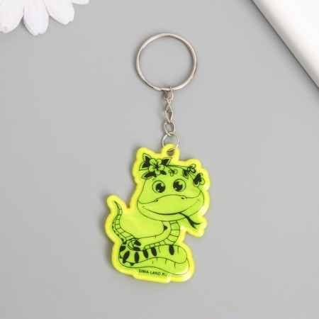 Browler plastic reflective "snake with a flower wreath" 5.5x4 cm-2