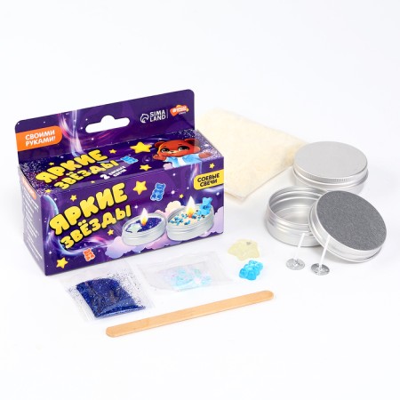 With your own hands. Creation of candles with decor "Bright Stars", children's set for creativity-1