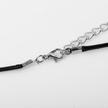 Unisex “Sword” Carved, Color Black Silver on a Black Cord, 41 cm-3