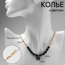 A decarative -based pendant -basis “flower” amelia, black color in gold, 45cm