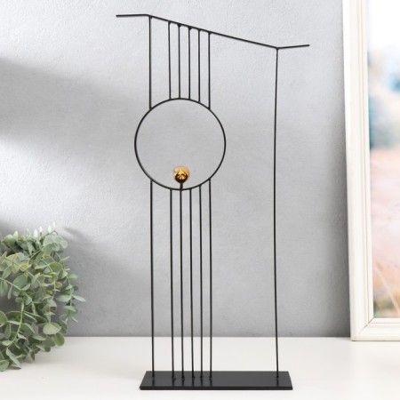 Souvenir Metal "Golden Bird. Abstraction" Black 20x8x47 cm-3