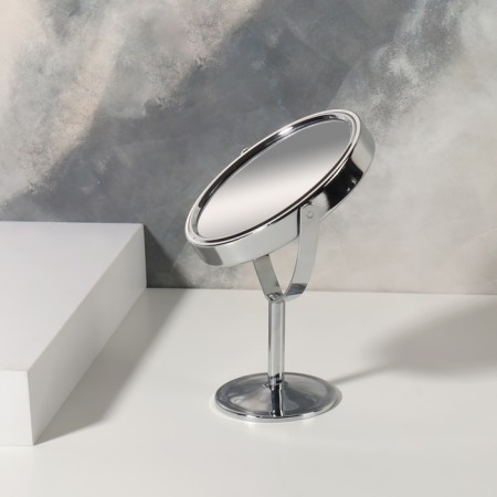 Mirror on the leg, bilateral, with an increase, mirror surface 8 × 9.5 cm, silver color-3