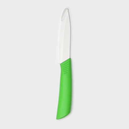 Knife ceramic shade "Simple", blade 10.5 cm, handle Soft Touch, green color-3