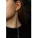 Hanging earrings with rhinestones “drops” two threads, white color in silver, 15.8 cm