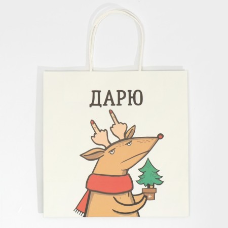 Gift package “Give happiness”, 22 x 22 x 11 cm, new year-5