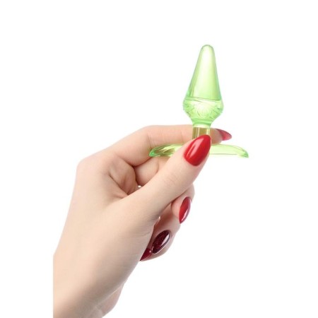 Anal plug, ABS plastic, green color, 6.5 cm, D = 2.5 cm-2
