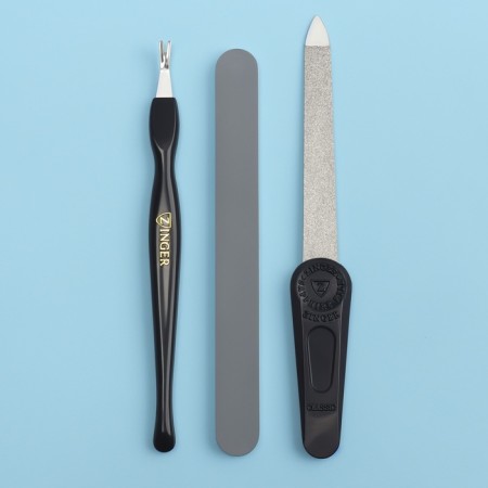 Manicure set, 3 objects, on a blister, black/white color, SIS-04-1