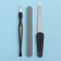 Manicure set, 3 objects, on a blister, black/white color, SIS-04