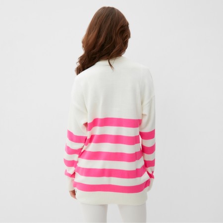 Jumper Female Minaku: Casual Collection Ecrew/Fuchsia color, size 42-3
