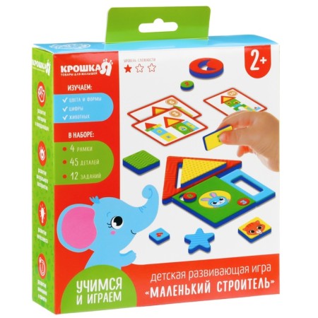Children's developing game "Little Builder", EVA + cards, Kroshka Me-15