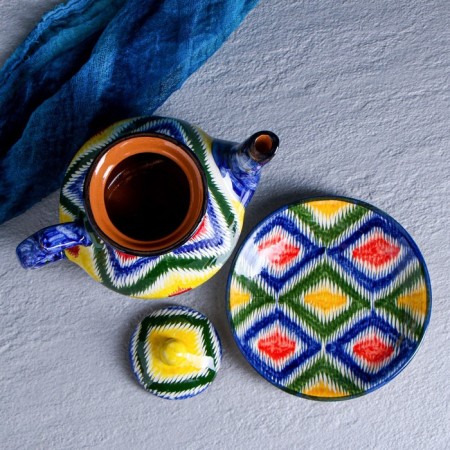Set of Tea Rishtan Ceramics "Atlas No. 1", 9 items (kettle 1l, Piala 0.3l), mix-4