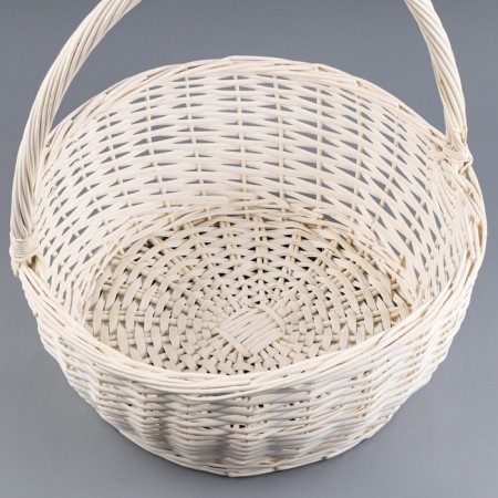 Wicker basket, 40x18/44 cm, white, willow-2