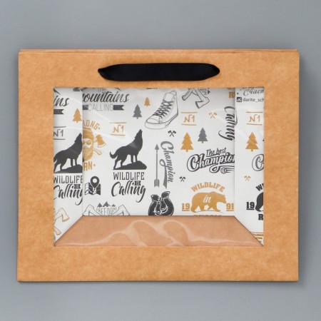 Packaging, a gift crap package with a plastic window, "Man", 24 x 20 x 11cm-5