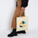 Textile choper with ugh embroidery, 40x35 cm, beige color