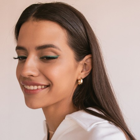 Earrings Metal "Ether" semicircle, color gold-4