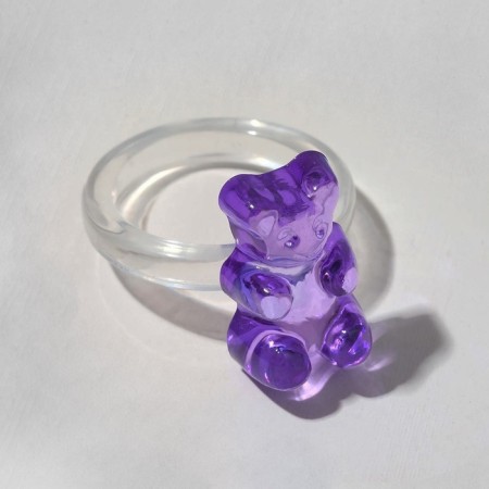 Ring "Marmalade Bear", purple color, size 17-1