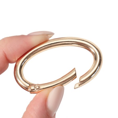 Oval-karabin, 4.8 × 2.9 cm / 38 × 5 mm, 5 pcs, the color of the gold-2