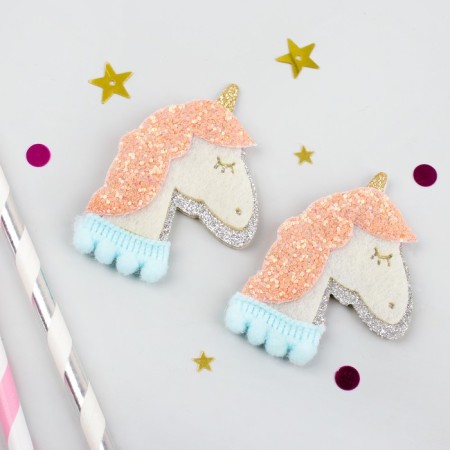 Decor for creativity "The head of the unicorn" size 1 pc. 6 × 4 × 0.4 cm, set 2 pcs.-1