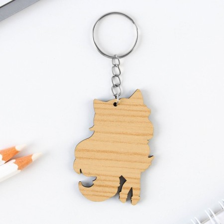 Key keychain wooden anime "with ears"-3