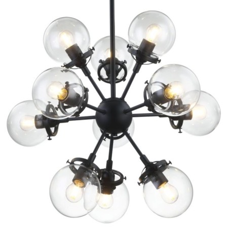 Suspended chandelier Ring 11xe27 40w, size 60x60x75-11 cm, black color-1