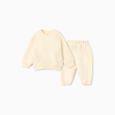 Set (sweatshirt and trousers) children's minku, ivory color, height 68-74 cm