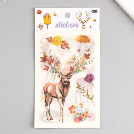 Stick Paper "Forest Deer" set of 6 sheets 18.6x10 cm