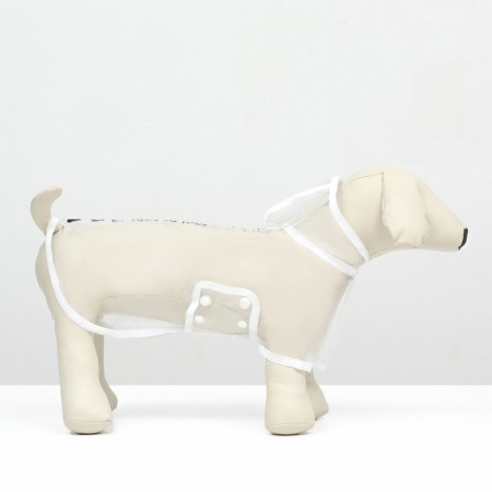 Dog raincoat, size XS (DS 18, OG 25-30, Osh 25 cm), white-3