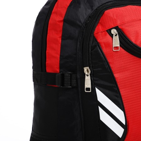 Tourist backpack on lightning, 4 external pockets, red/black color-6