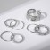 Set of rings 7 pieces "Subtleness", size mix, color silver