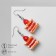 Earrings plastic "goodies" cake, white-red color