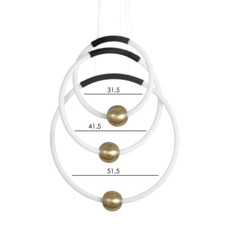 Bayerlux lamp "Rings" LED 120W black-gold 47x8x93 cm-5