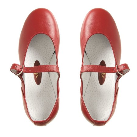 Folk women's shoes, insole length 18.5 cm, red color-4