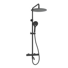 The shower system wasserkraft a288.160.078.bm Thermo, tropical shower, thermostat, black